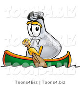 Illustration of a Science Beaker Mascot Rowing a Boat by Mascot Junction