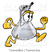 Illustration of a Science Beaker Mascot Running by Mascot Junction