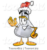 Illustration of a Science Beaker Mascot Wearing a Santa Hat and Waving by Mascot Junction