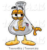 Illustration of a Science Beaker Mascot Whispering and Gossiping by Mascot Junction