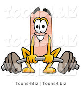 Illustration of an Adhesive Bandage Mascot Lifting a Heavy Barbell by Mascot Junction
