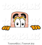 Illustration of an Adhesive Bandage Mascot Peeking over a Surface by Mascot Junction