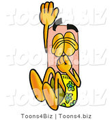 Illustration of an Adhesive Bandage Mascot Plugging His Nose While Jumping into Water by Mascot Junction