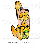 Illustration of an Adhesive Bandage Mascot Plugging His Nose While Jumping into Water by Toons4Biz