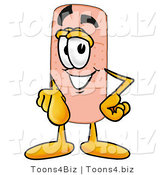Illustration of an Adhesive Bandage Mascot Pointing at the Viewer by Mascot Junction