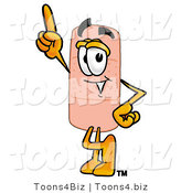 Illustration of an Adhesive Bandage Mascot Pointing Upwards by Mascot Junction