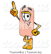 Illustration of an Adhesive Bandage Mascot Pointing Upwards by Toons4Biz