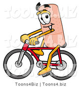 Illustration of an Adhesive Bandage Mascot Riding a Bicycle by Mascot Junction