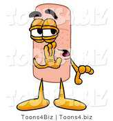 Illustration of an Adhesive Bandage Mascot Whispering and Gossiping by Toons4Biz