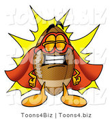 Illustration of an American Football Mascot Dressed As a Super Hero by Mascot Junction