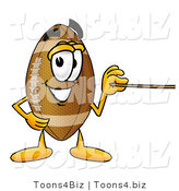 Illustration of an American Football Mascot Holding a Pointer Stick by Mascot Junction