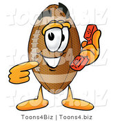 Illustration of an American Football Mascot Holding a Telephone by Mascot Junction