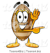 Illustration of an American Football Mascot Waving and Pointing by Mascot Junction