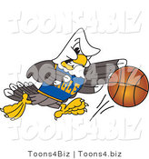 Vector Illustration of a Bald Eagle Mascot Basketball Player by Mascot Junction