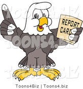 Vector Illustration of a Bald Eagle Mascot Holding a Report Card by Mascot Junction