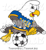 Vector Illustration of a Bald Eagle Mascot Playing Soccer by Mascot Junction