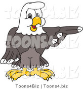 Vector Illustration of a Bald Eagle Mascot Pointing by Mascot Junction
