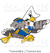 Vector Illustration of a Bald Eagle Mascot Running in a Football Game by Mascot Junction