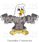 Vector Illustration of a Bald Eagle Mascot Shrugging or Flexing by Mascot Junction