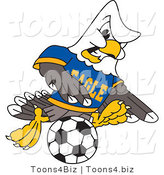 Vector Illustration of a Bald Eagle Mascot Soccer Player by Mascot Junction