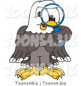 Vector Illustration of a Bald Eagle Mascot Using a Magnifying Glass by Mascot Junction