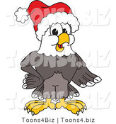 Vector Illustration of a Bald Eagle Mascot Wearing a Santa Hat by Mascot Junction