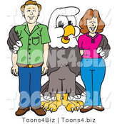 Vector Illustration of a Bald Eagle Mascot with Adults by Mascot Junction