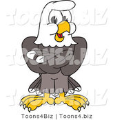 Vector Illustration of a Bald Eagle Mascot with His Arms Crossed by Mascot Junction