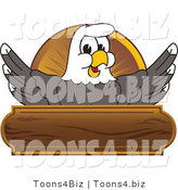 Vector Illustration of a Bald Eagle Mascot Wooden Logo by Mascot Junction