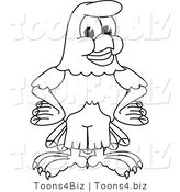 Vector Illustration of a Bald Eagle Standing Outline by Mascot Junction