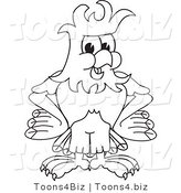 Vector Illustration of a Bald Eagle with His Hands on His Hips Outline by Mascot Junction