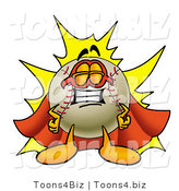 Vector Illustration of a Baseball Mascot Dressed As a Super Hero by Mascot Junction