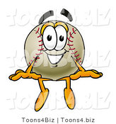 Vector Illustration of a Baseball Mascot Sitting by Mascot Junction