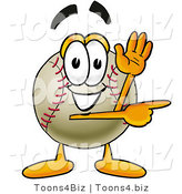 Vector Illustration of a Baseball Mascot Waving and Pointing by Mascot Junction