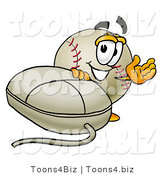 Vector Illustration of a Baseball Mascot with a Computer Mouse by Mascot Junction