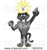 Vector Illustration of a Black Panther School Mascot with an Idea, Symbolizing Being Resourceful by Mascot Junction