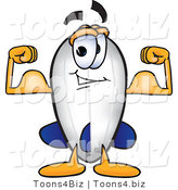 Vector Illustration of a Blimp Mascot Flexing His Muscles by Mascot Junction