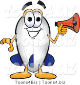 Vector Illustration of a Blimp Mascot Holding a Megaphone by Mascot Junction