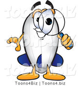 Vector Illustration of a Blimp Mascot Looking Through a Magnifying Glass by Mascot Junction