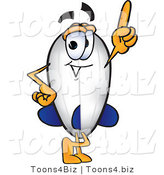 Vector Illustration of a Blimp Mascot Pointing Upwards by Mascot Junction