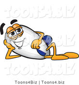 Vector Illustration of a Blimp Mascot Reclined with His Head Resting on His Hand by Mascot Junction