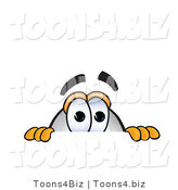 Vector Illustration of a Blimp Mascot Scared and Peeking over a Surface by Mascot Junction