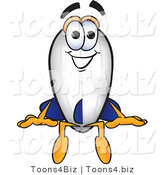 Vector Illustration of a Blimp Mascot Sitting by Mascot Junction