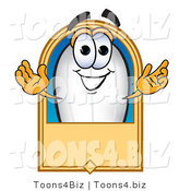 Vector Illustration of a Blimp Mascot with a Blank Label by Mascot Junction