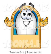 Vector Illustration of a Blimp Mascot with a Blank Label by Toons4Biz