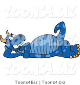 Vector Illustration of a Blue Cartoon Dragon Mascot Reclined by Mascot Junction