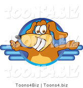 Vector Illustration of a Brown Dog Mascot Logo with Open Arms by Mascot Junction