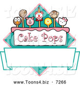 Vector Illustration of a Cake Pops Diamond and Banner by Mascot Junction