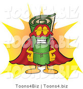 Vector Illustration of a Carpet Roll Mascot Dressed As a Super Hero by Mascot Junction