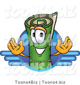 Vector Illustration of a Carpet Roll Mascot Logo with Blue Lines by Mascot Junction